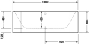 Duravit Happy D.2 Plus Badekar med panel 1800x800 mm, Mot én vegg