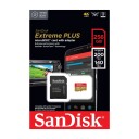 SanDisk Extreme PLUS MicroSD/SD-card - 200/140MB - 256GB