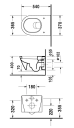 Duravit Starck 2 Vegghengt toalett 365x540 mm, Hvit