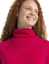 Icebreaker 300 Merinofine Ls Roll Neck Thermal Top Dame Electronic Pink M