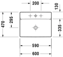 Duravit DuraSquare servant, 60x47 cm, hvit