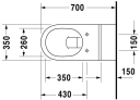 Duravit Architec Vegghengt toalett 350x700 mm, Hvit med HygieneGlaze