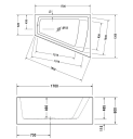 Duravit Paiova Badekar med panel 1700x1300 mm, Høyre hjørne