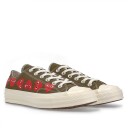 Comme Des Garcons Play X Converse Cdg Multi Low Top Khaki Sko Grønn  unisex 42