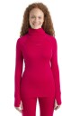 Icebreaker 300 Merinofine Ls Roll Neck Thermal Top Dame Electronic Pink M