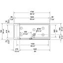 Duravit Dusj + badekar for nisje 1700x750 mm, med panel