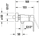 Duravit B.1 1-greps Dusjbatteri Krom