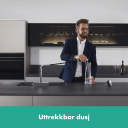 Hansgrohe Aquno Select Kjøkkenbatteri Med uttrekkbar tut, 2jet, Krom