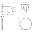 Axor Uno Berøringsfri servantbatteri 165 mm tut, 230V, Krom