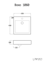 Lavabo Boxo 1060 Vegghengt Servant 430x450x105 mm, Hvit