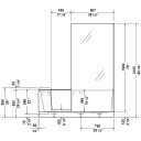 Duravit Dusj + badekar for nisje 1700x750 mm, med panel