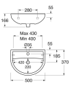 Gustavsberg Nordic3 Servant 500x435 mm, med blanderhull