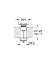 Grohe Push-open bunnventil Hard Graphite