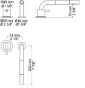 Vola 500T1 Sidedusj med blander Uttrekkbar, Sort Blank