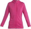 Icebreaker Merino Quantum III LS Zip Hood Dame Tempo/Electron Pink/Cb M