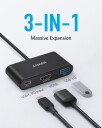 Anker - PowerExpand 3-i-1 USB-C PD Hub Grå