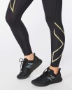 2xu Light Speed Mid-Rise Compression Tights Dame Black/Gold Reflective XS