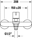 Duravit D-Neo 1-greps Karbatteri Krom