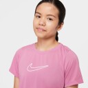 Nike Dri-FIT One Fitted Short Sleeve Jente Magic Flamingo/White S  8-10 