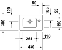 Duravit Me By Starck Møbelservant 430x300 mm, 1 bl.hull, u/o.l, Hvit m/WG