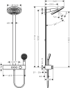 Hg Pulsify S Showerpipe 260 - 2Jet Med Showertablet Select 400, Mat Sort