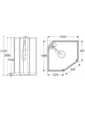 Porsgrund Showerama 10-5 Comfort 100x100 cm, hvit profil, frostet glass