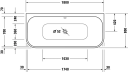 Duravit Happy D.2 Plus Badekar med panel 1800x800 mm, Mot én vegg