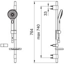 Oras Armatur Hydractiva Dusjsett 423Ø120mm 3-spray Krom