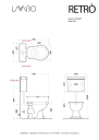 Lavabo Retro LOW Gulvstående Toalett 455x705x1045 mm, Krom/P-lås, Hvit