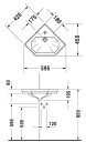 Duravit 1930-serien servant, 59,5x45 cm, hvit