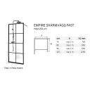 Macro Design Empire Skjermvegg Fast 125 cm, Sort Matt/Klart glass