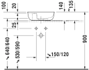 Duravit Luv Toppmontert servant 420x270 mm, m/blanderhull, Hvit Matt