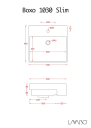 Lavabo Boxo 1030 Slim for nedfelling. 500x480 mm, m/blanderhull