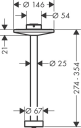 Axor One Taktilkobling, 300 mm For 2jet, Polert Gull-Optikk