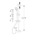 Gustavsberg 2.1 Dusjsett 3-spray Sparedusj 7,8 l/m - kan Limes Krom