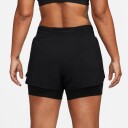 Nike One Dri-Fit 2-In1 Mid Rise 3" Shorts Dame Black/Reflective Silv M