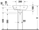 Duravit ME by Starck Vegghengt servant 550x440 mm, 1 bl.hull, m/o.l, Hvit m/WG