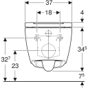 Geberit One vegghengt toalett TurboFlush, m/toalettsete, Hvit/KeraTect