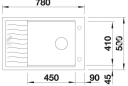 Blanco Elon XL 6 S, Silgranit 780 x 500 mm, Antrasitt