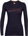 Icebreaker W 200 Oasis Ls Crewe Ski Strip Ib/Midnight Navy S