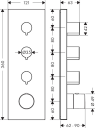 Axor ShowerSolution Termostat, 3 utløp For innbygging, Børstet Bronse