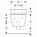 Geberit AquaClean Tuma Comfort dusjtoalett, uten skyllekant, sort glass/hvit