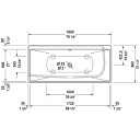 Duravit DuraSquare Badekar med panel 1800x800 mm, Venstre hjørne