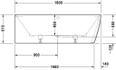 Duravit DuraSquare Badekar med panel 1800x800 mm, Venstre hjørne