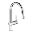 Grohe Minta blandebatteri med C-kran og hånddusj (chrome)