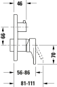 Duravit Tulum 1-greps Badekarbatteri For innbygging, 2 uttak, Sort Matt