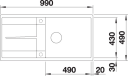 Blanco Metra XL 6 S-F, Silgranit 990 x 490 mm, Planliming, Antrasitt