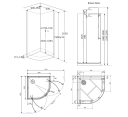 Hafa Breeze Dusjkabinett 90x90 cm, Alu/Klarglass