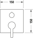 Duravit C.1 1-greps Badekarbatteri For innbygging, 2 uttak, Sort Matt