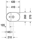 Duravit Luv Toppmontert servant 420x270 mm, m/blanderhull, Hvit Matt